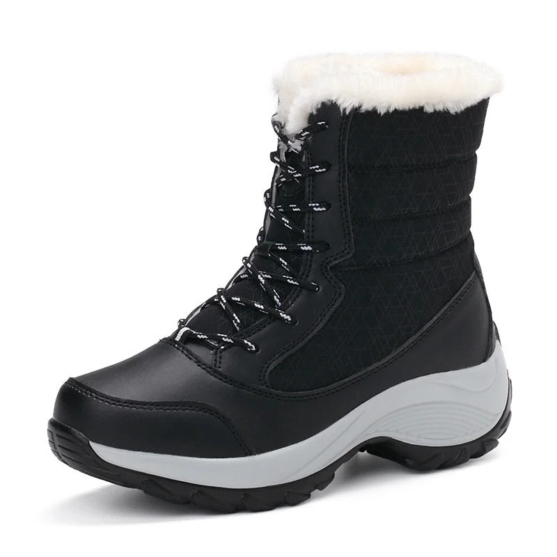 Winter Shoes Women Boots Plus Size 42 Waterproof Platform Boots For Women Snow Boots Women Winter 2021 Botas Mujer Black White