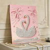 DIY Pearl Painting Swan for Home Wall Decor with Frame(40*30cm)