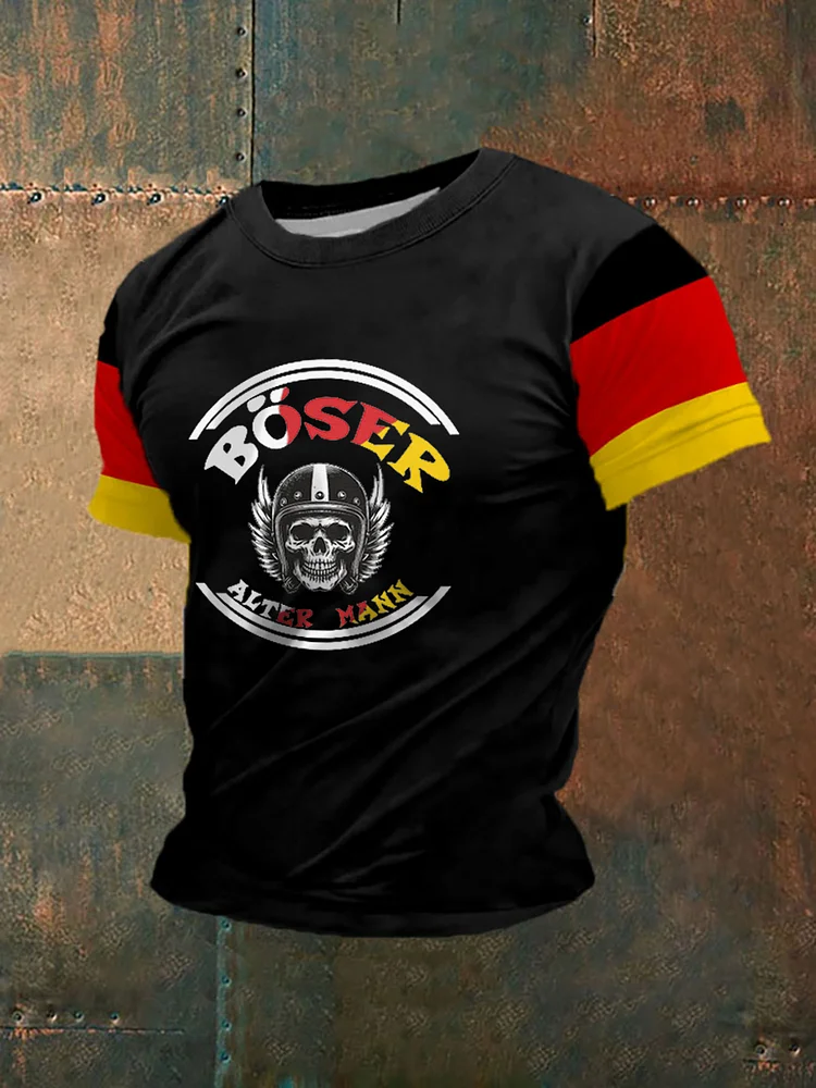 Herren Böser Alter Mann bedrucktes Kurzarm-T-Shirt