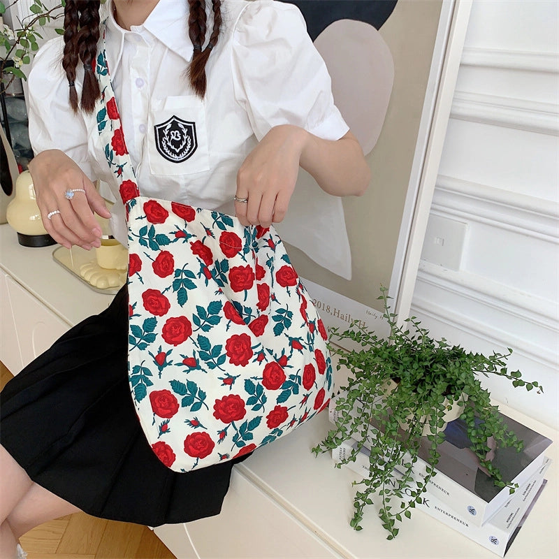 13165 Western Style Fashionable Leopard Print Crossbody Bag Large Capacity Single Shoulder Shopping Bag Fashion Canvas Bag For Women Fashion