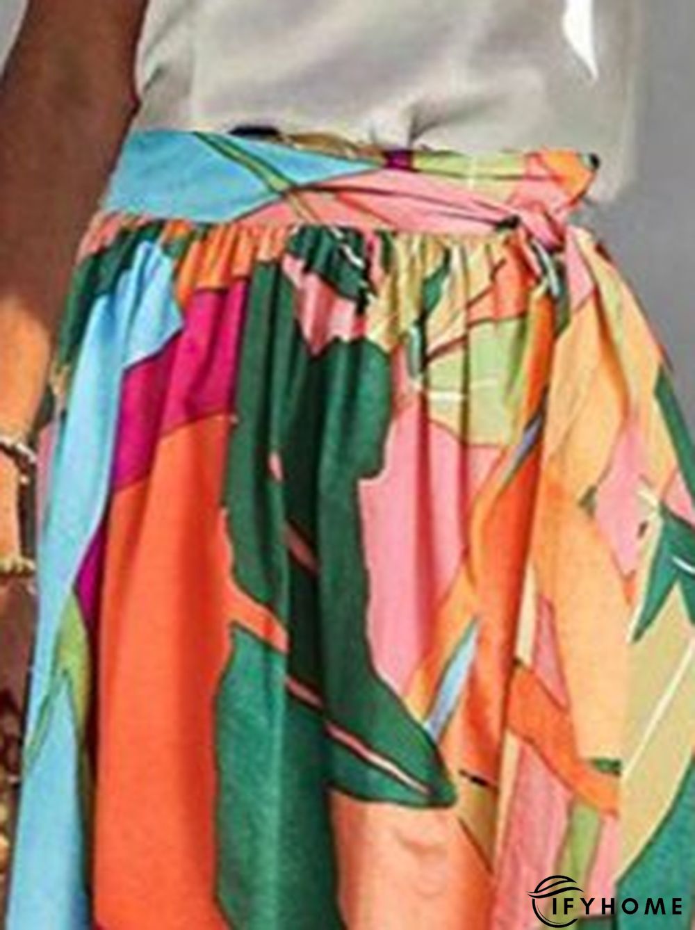 Leaves Cotton Blends Loosen Skirts | IFYHOME