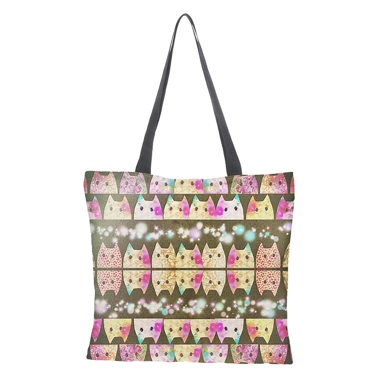 Linen Eco-friendly Tote Bag - Cat