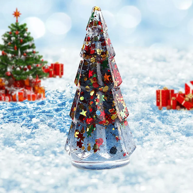 Christmas Tree Natural Crystal Stone Decoration-Aquamarine