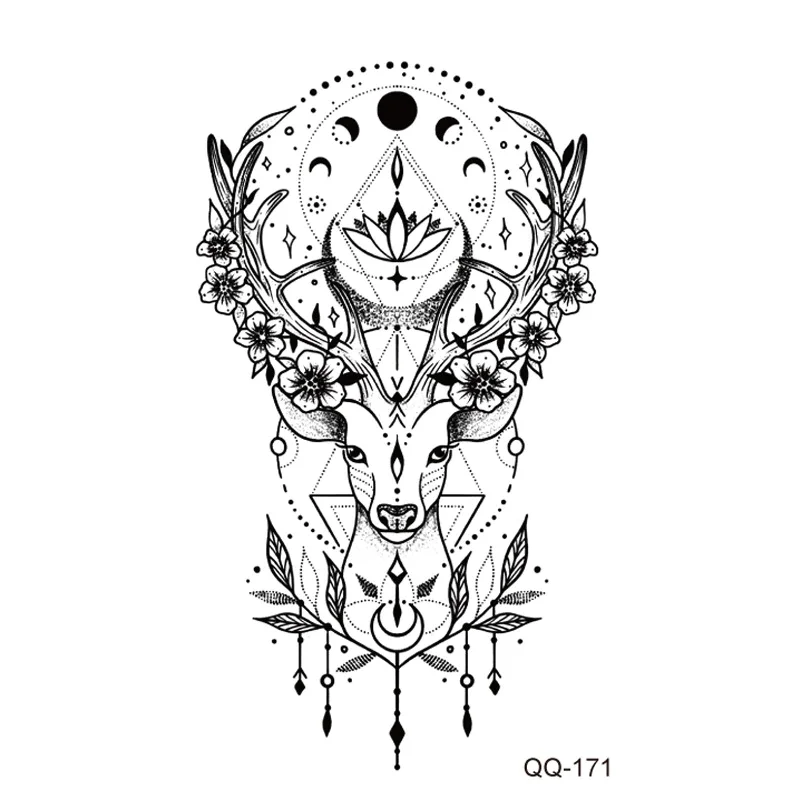 Sdrawing Rose Temporary Tattoo Sticker Flower Feather Elephant Body Clavicle Ankle Legs Arm Art Fake Tatto Party Bikini Tatoos