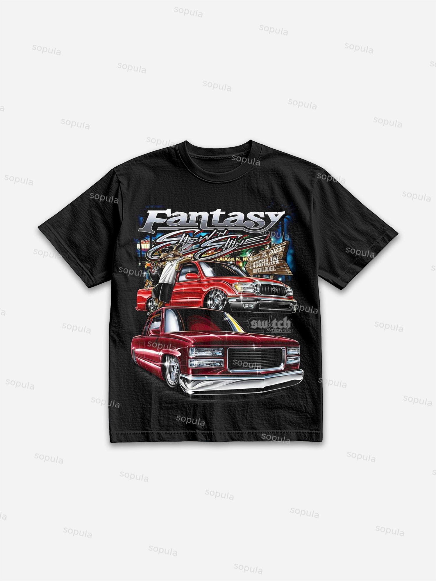 American Vintage Car Graphic Cotton T-shirt - SOPULA