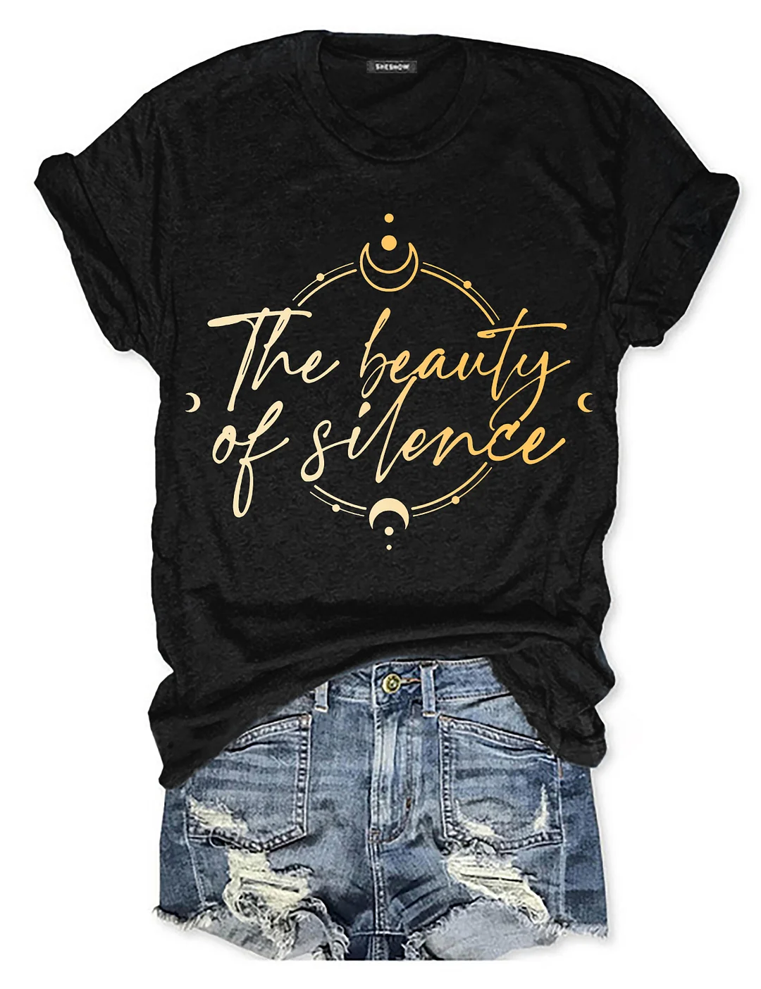 The Beauty Of Slience Shiny Moon Phase T-shirt