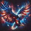 Independence Day USA Bald Eagle Full 11CT 3 Strands DIY Stamped Cross Stitch Kit for Beginners Adults Home Wall Decor Cross Stitch Art and Crafts Kits 40x40cm