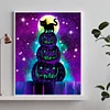 Diamond Painting-DIY Full Round Drill Jack O Lantern Black Cat(40x50cm)