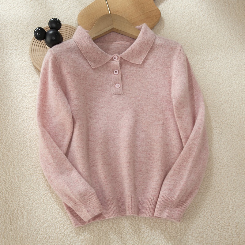 Monogrammed Polo Neck Quality Kids Cashmere Sweater REAL SILK LIFE