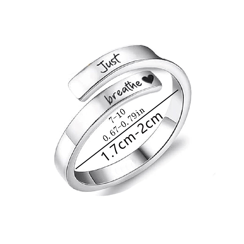 Elegant Letter 304 Stainless Steel Open Rings