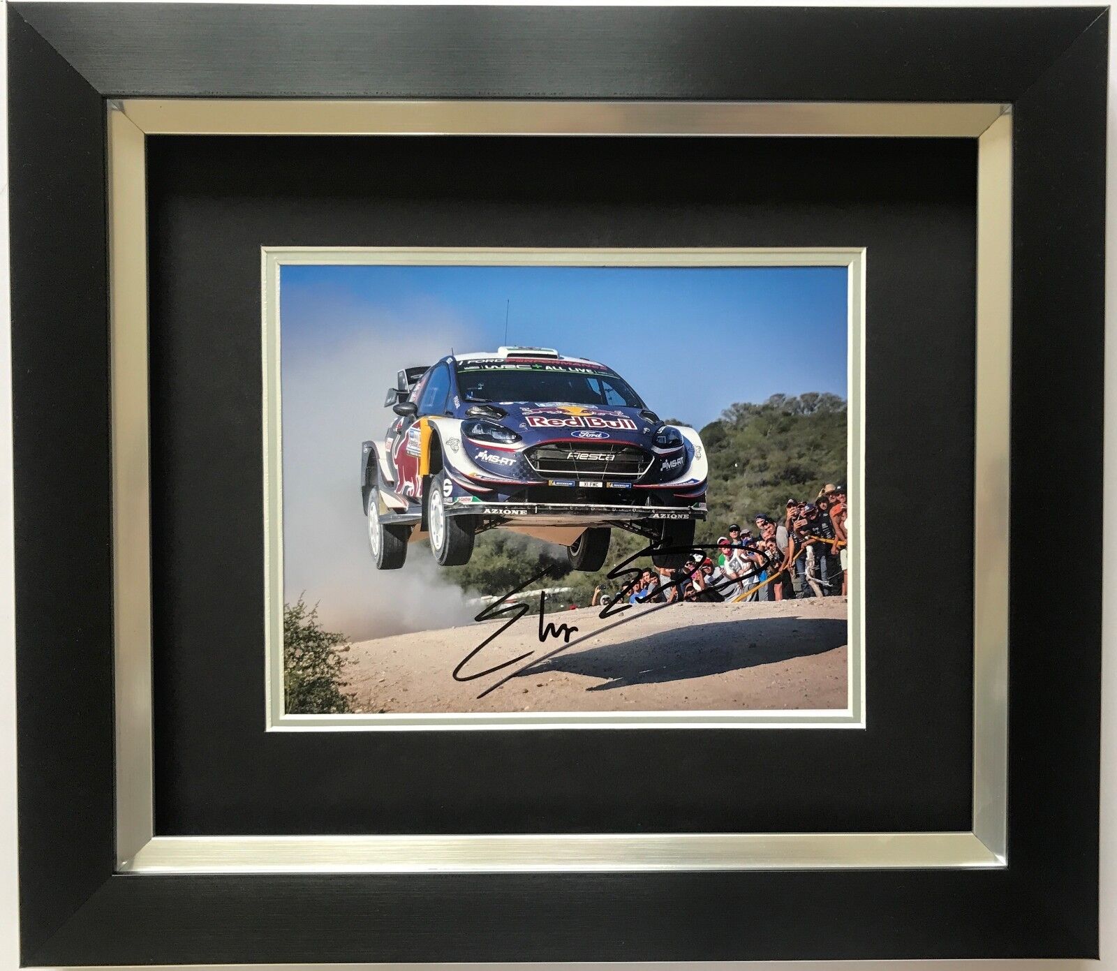 ELFYN EVANS HAND SIGNED FRAMED Photo Poster painting DISPLAY FORD FIESTA RALLY.