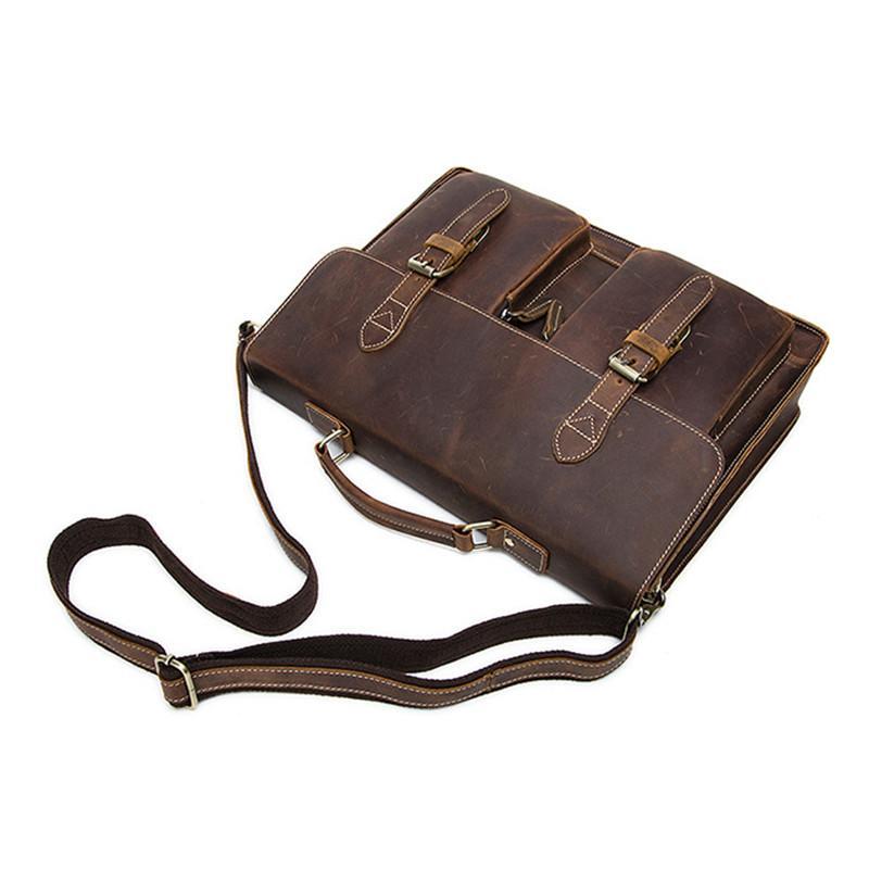 Mens Fashion Classic Leather Vintage Shoulder Bags Crossbody Packs