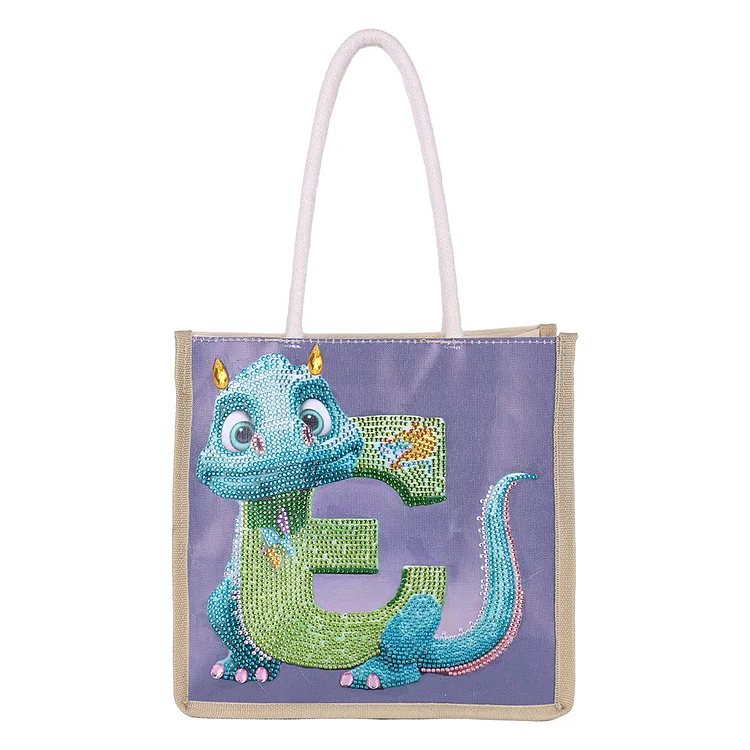 5D DIY Diamond Painting Handbag Dinosaur Tote Bag for Woman Art Storage Bagscm