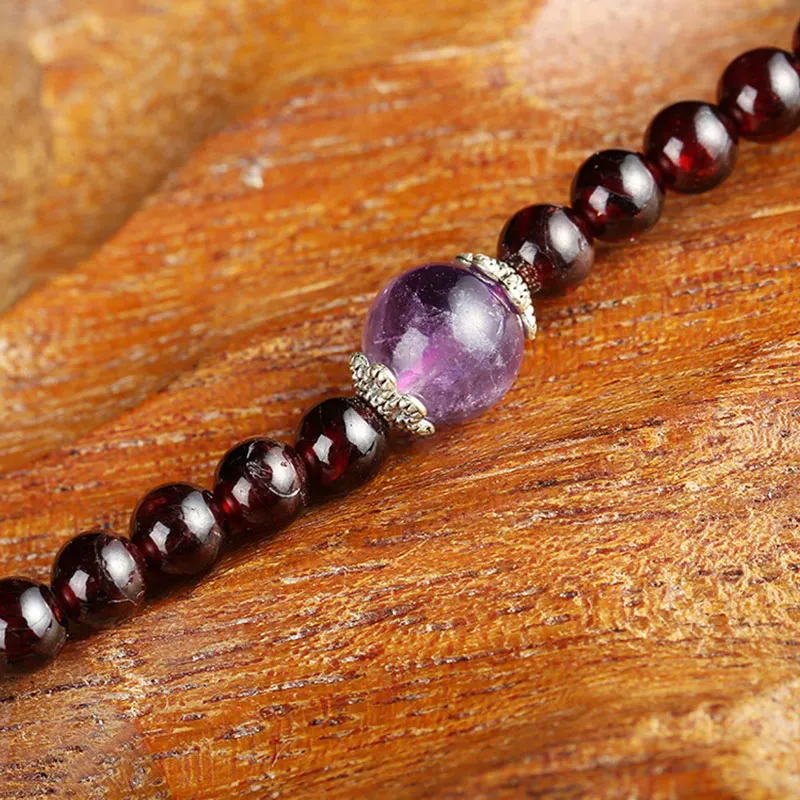 Natural Garnet Amethyst Protection Bracelet