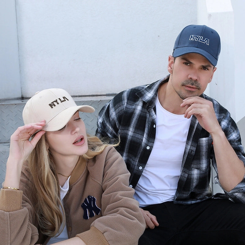Hat Spring And Autumn Baseball Cap Embroidered NY & LA Letter Peaked Cap Street Fashion Trendy Casual Sun-proof Anti-DDoS Hat