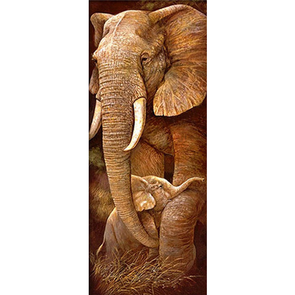 

Elephant Mother Son - Round Drill Diamond Painting - 20*50CM, 501 Original