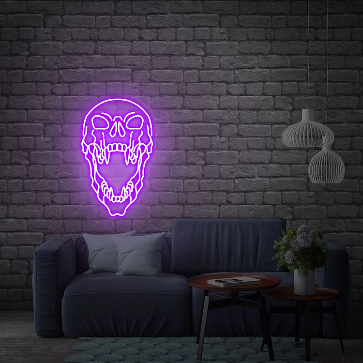 Skull Neon Sign Custom Anime Neon Sign And Color Neon Lights Decor Game Room Wall Decor Home Personalized Gifts