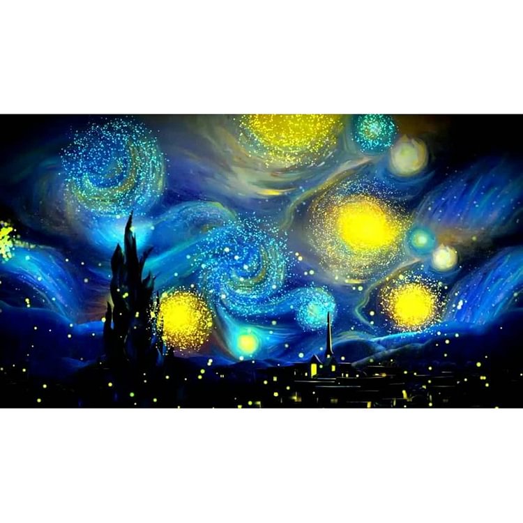 Abstract Night Sky  Full Round Diamond Painting 80*45cm