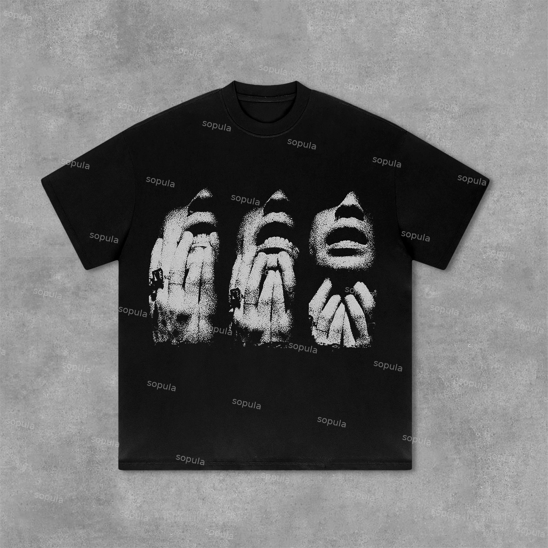 Sopula Vintage Portrait Graphic Print Cotton T-Shirt