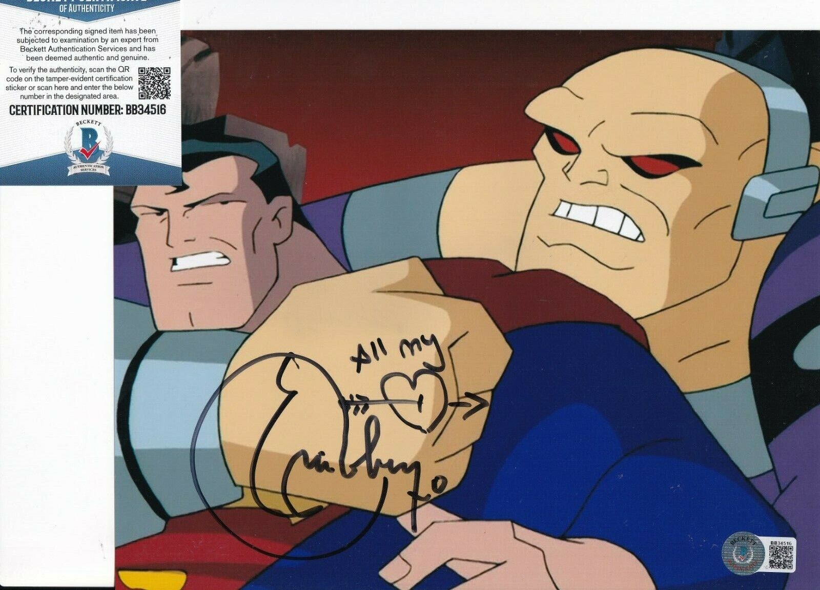 ERIC ROBERTS signed (JUSTICE LEAGUE) Mongul 8X10 Photo Poster painting BECKETT BAS BB34516