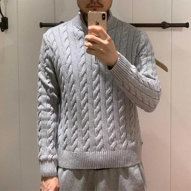 Men's Half-Zip Knit Sweater