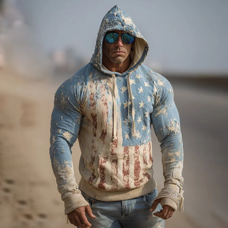 Men's Sports Casual Regional Symbol Hooded Sweatshirt-inspireuse