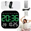 Digital Wall Clock LED Desk Alarm Clock Temperature/Date Display for Home Office