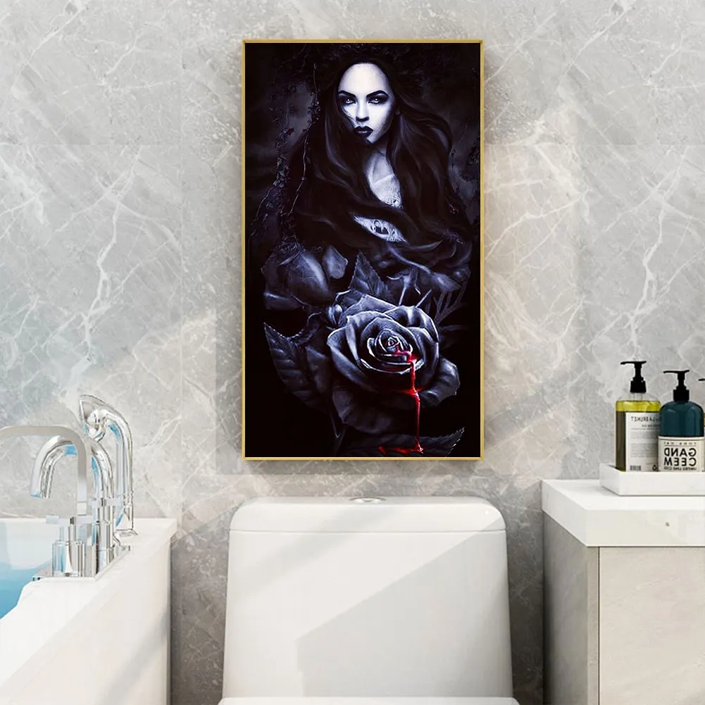 Full Round Diamond Painting 40*80cm - Dark Rose Girl