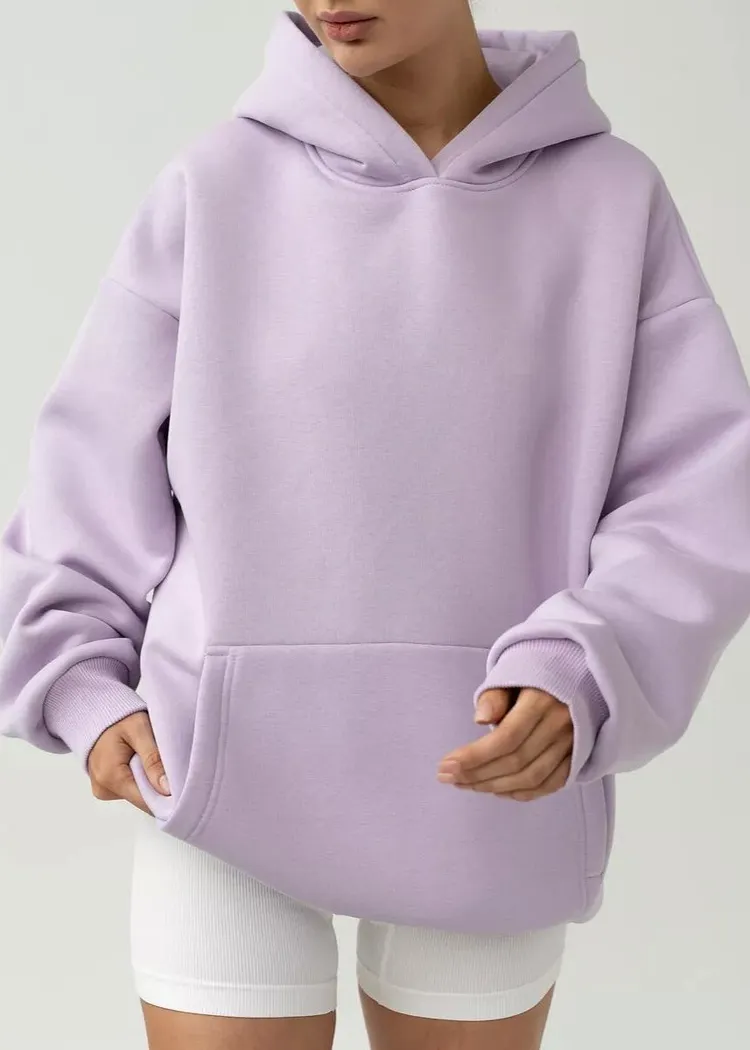 Vibrant Pink Oversized Hooded Sweatshirt