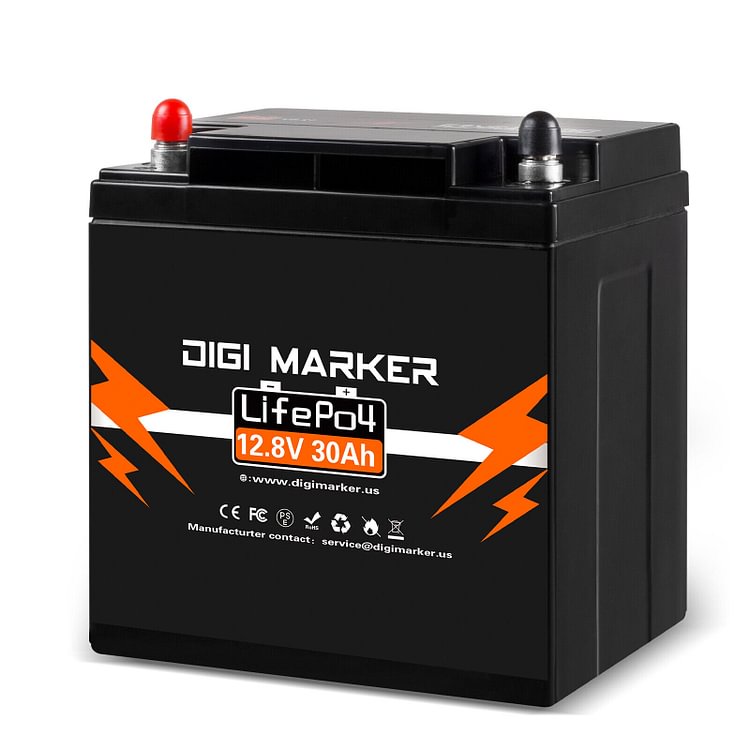 12.8V 30Ah LiFePO4 Battery 384Wh - Digi Marker