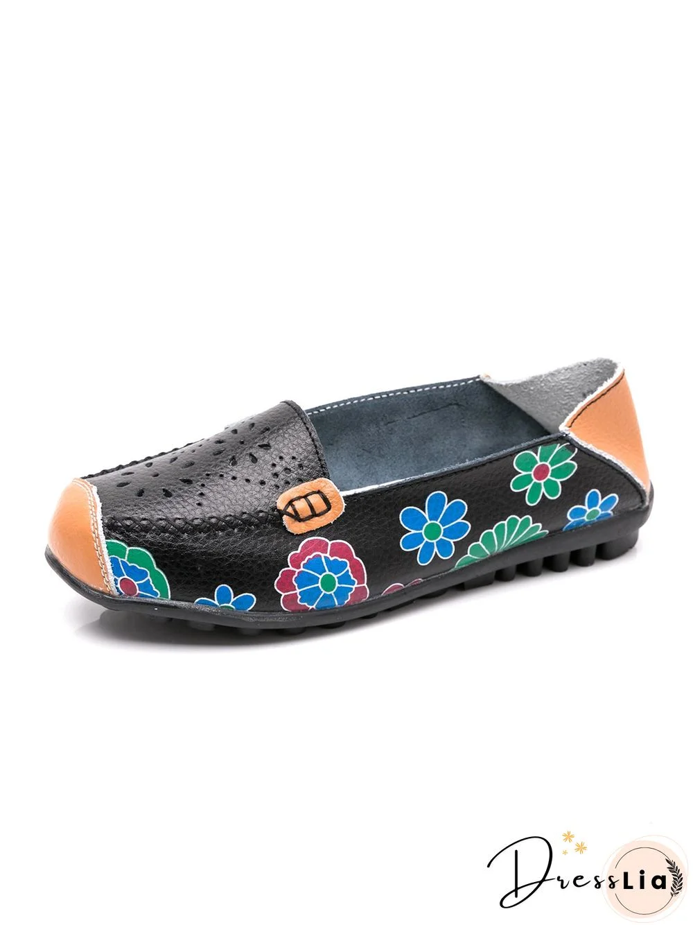 Vintage Multicolor Flower Ethnic Massage Flats