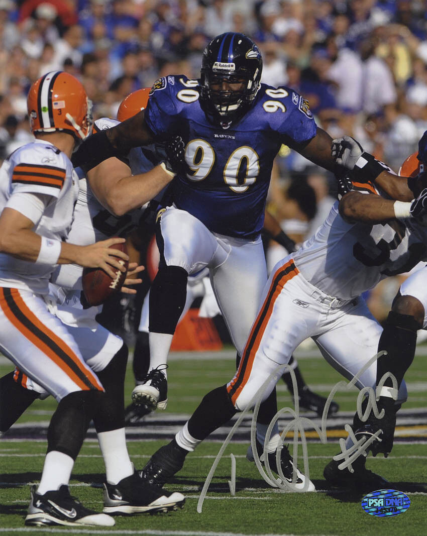 Trevor Pryce SIGNED 8x10 Photo Poster painting Baltimore Ravens PSA/DNA AUTOGRAPHED