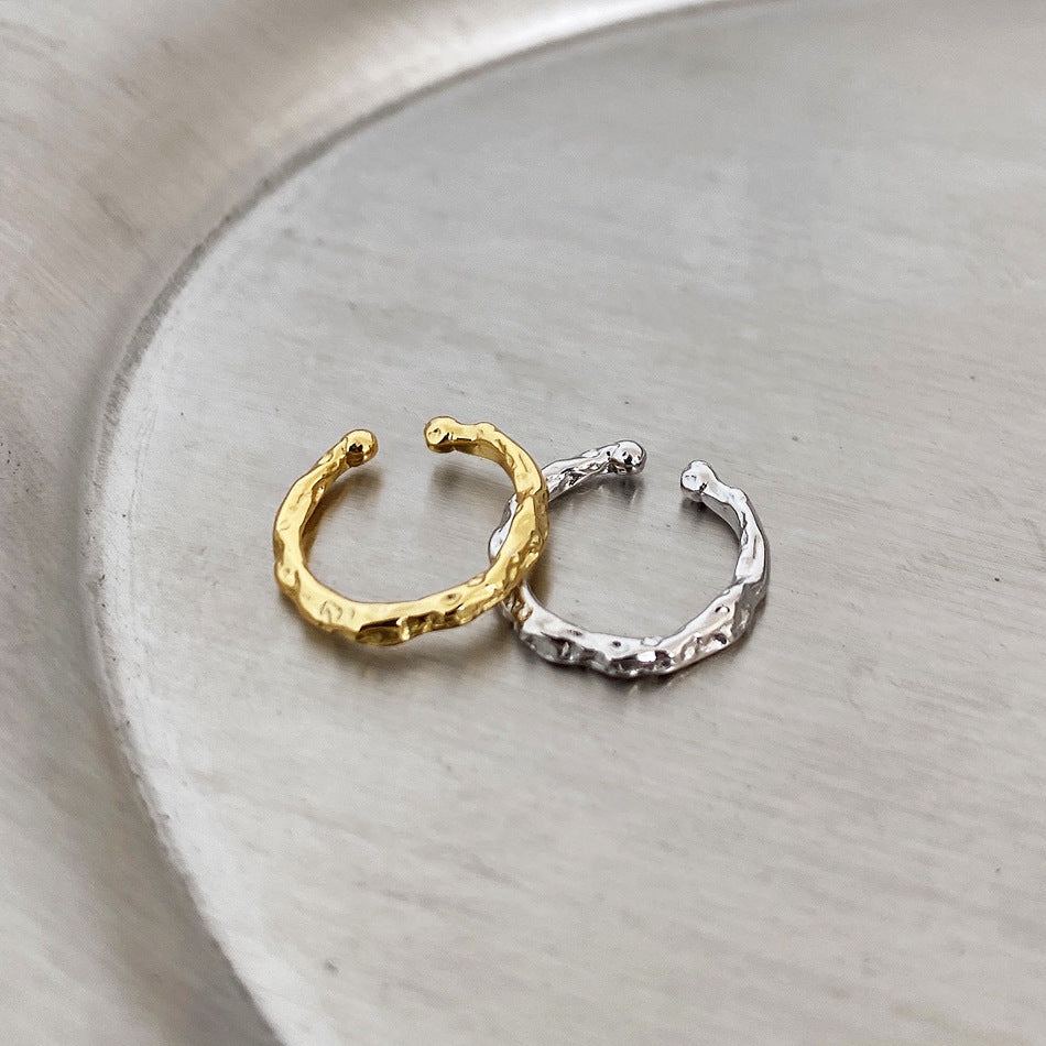 925 Sterling Silver Women Korean Textured Silver Electroplating Clip On Earrings