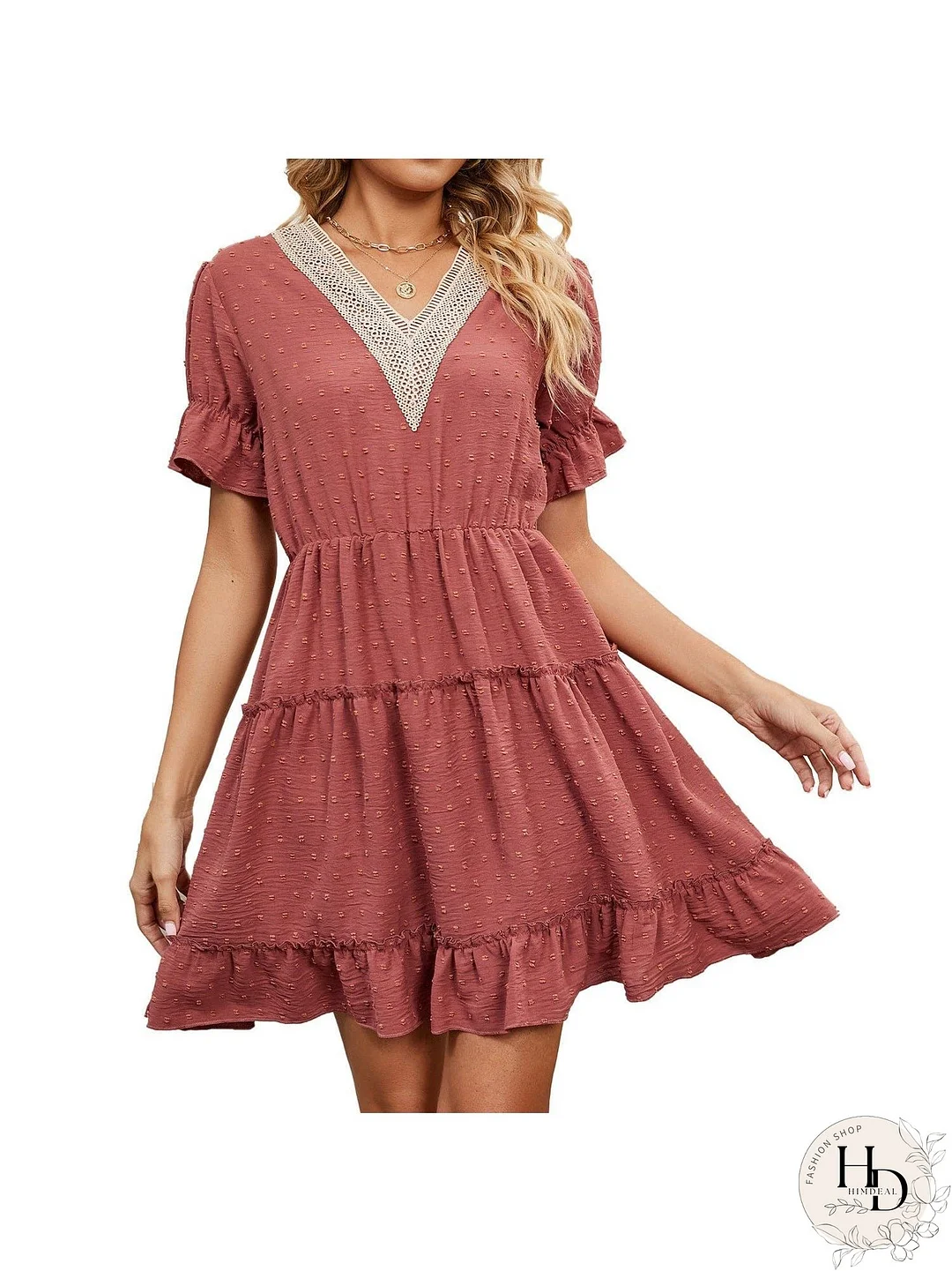 Relaxed Fit V-Neck Summer Dress