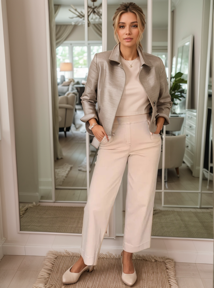 Tummy Control Twill Cropped Wide Leg Pant(Buy 2 Free Shipping)