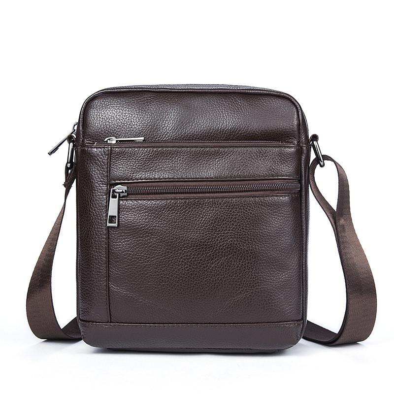 Mens Fashion Messenger Bags Classic Leather Business Crossbody Packs