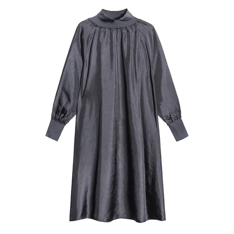 Elegance in Texture: High-Neck Ribbed Dress
