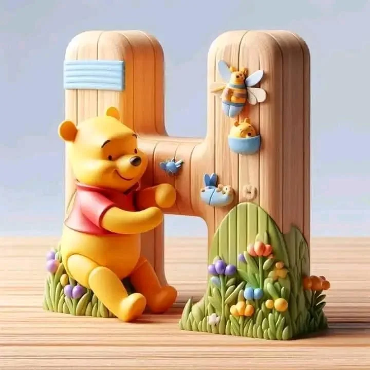 Diamond Painting - Full Round Drill - Pooh&Alphabet(Canvas|40*40cm)