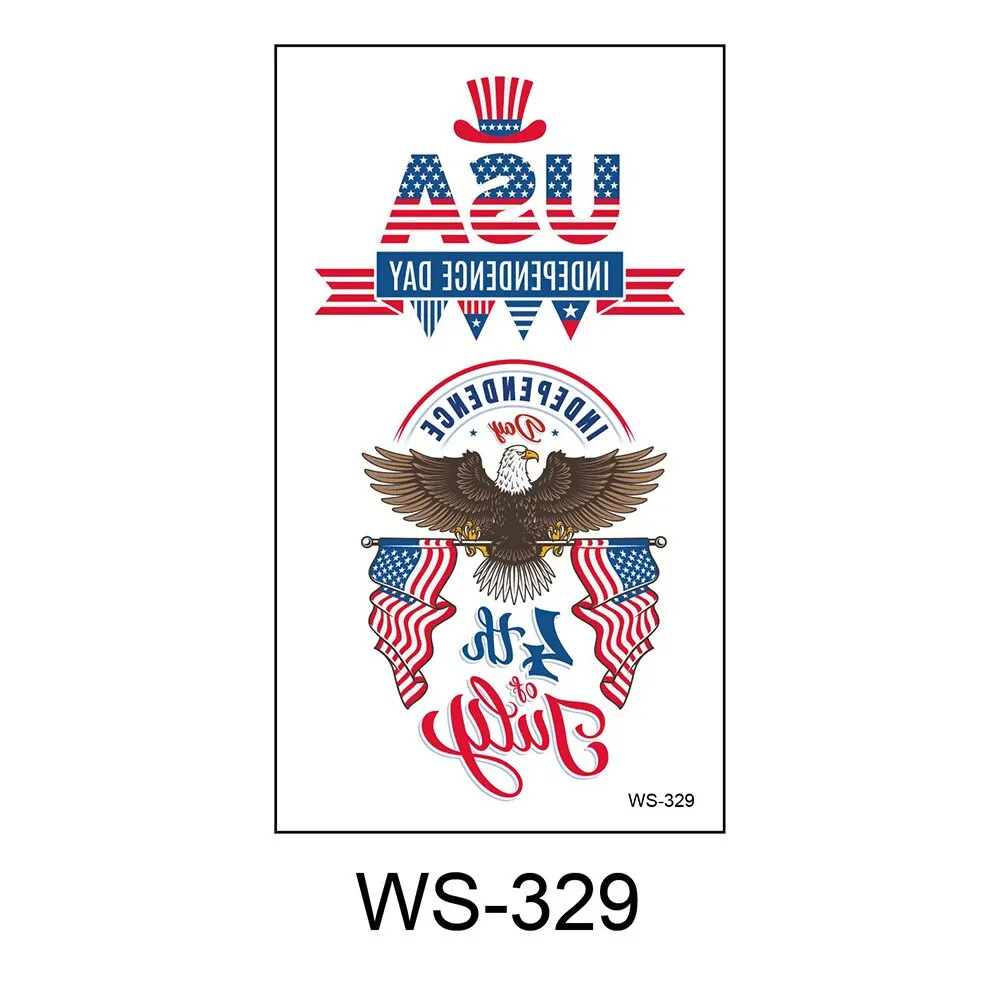 20 Kinds American Flag Tattoos Independence Day Temporary Body Sticker Disposable Waterproof tatouage temporaire