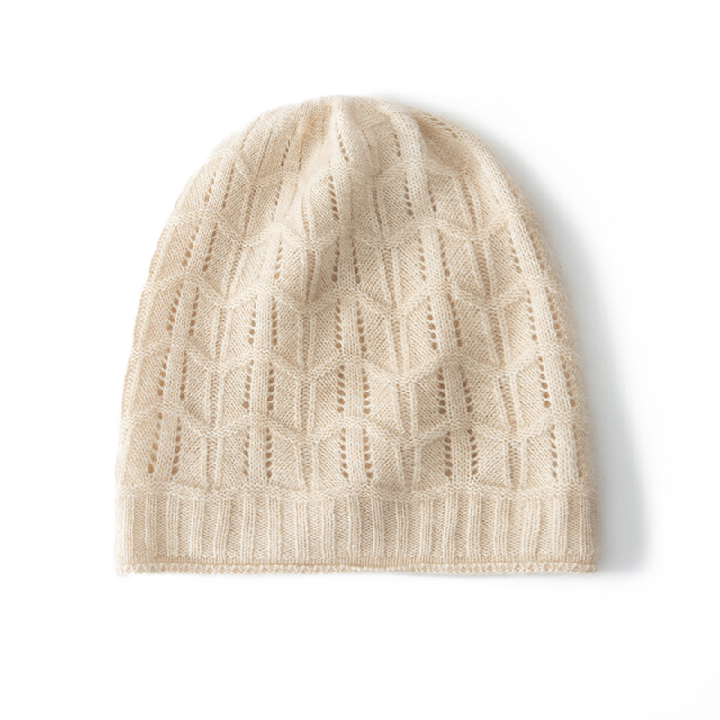 100% Cashmere Slouchy Beanie Knitting Style REAL SILK LIFE