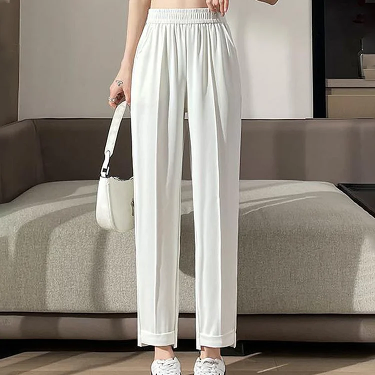 Sloan White Harlan high-Waisted Pants QueenFunky