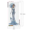 Diamond Painting-DIY Full Round Drill Blue Dress Lady (60X30cm)
