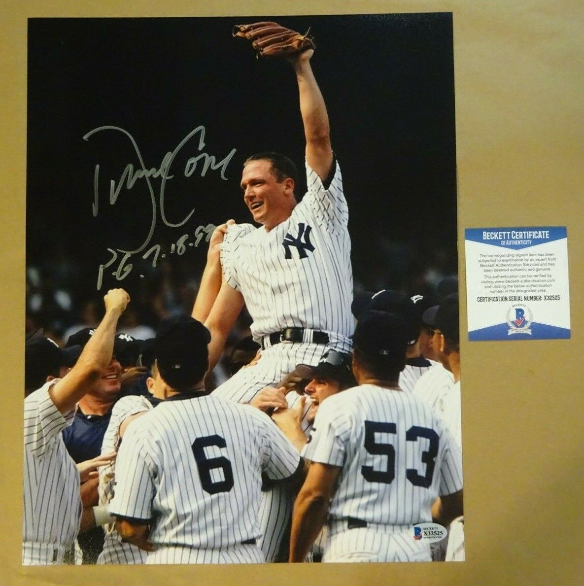 Signed DAVID CONE New York Yankees Perfect Game 11X14 Photo Poster painting BECKETT COA BAS