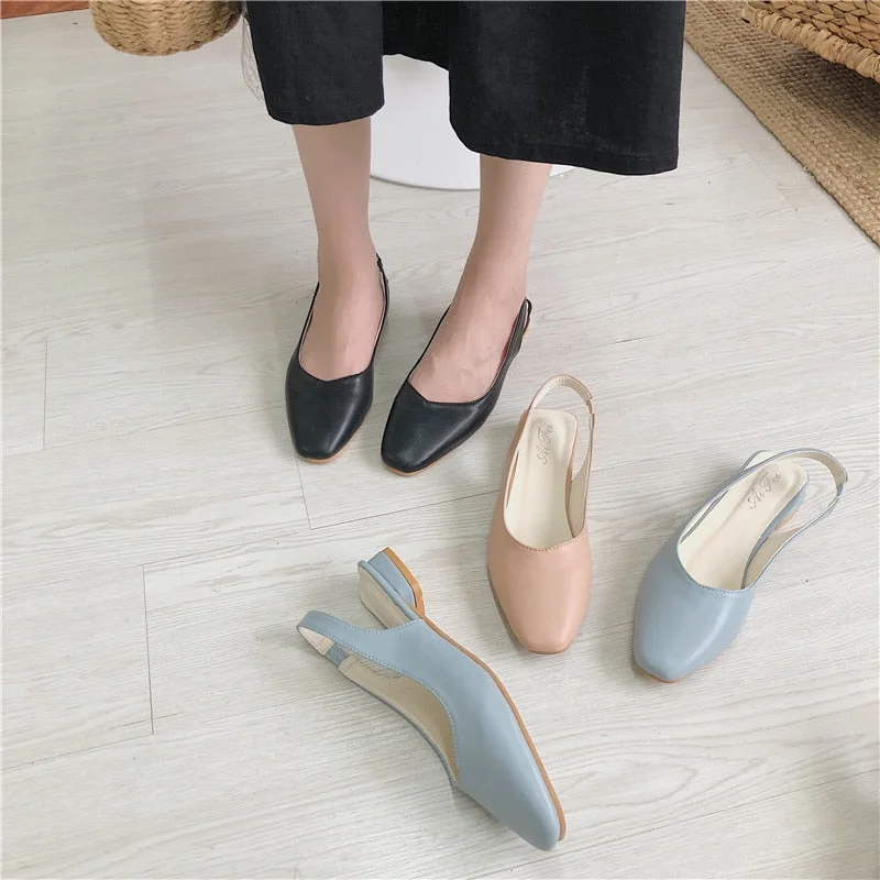 Summer Women's Solid Sandals Covered Toe Casual Sandals Female Flat Buckle Slides Women Shoes sandalia feminina
