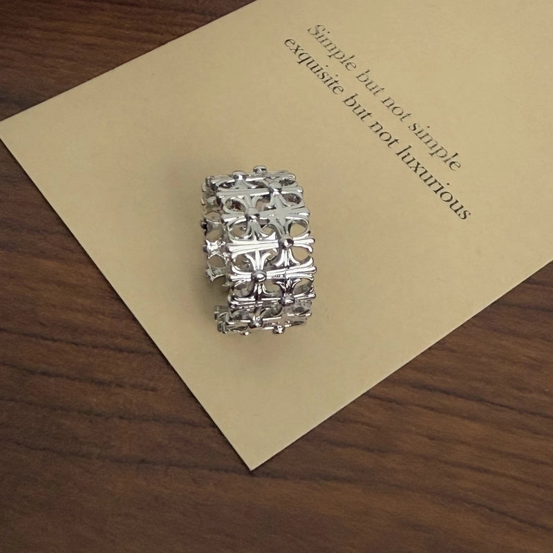 Hip-Hop Commute Geometric Copper Plating Open Rings