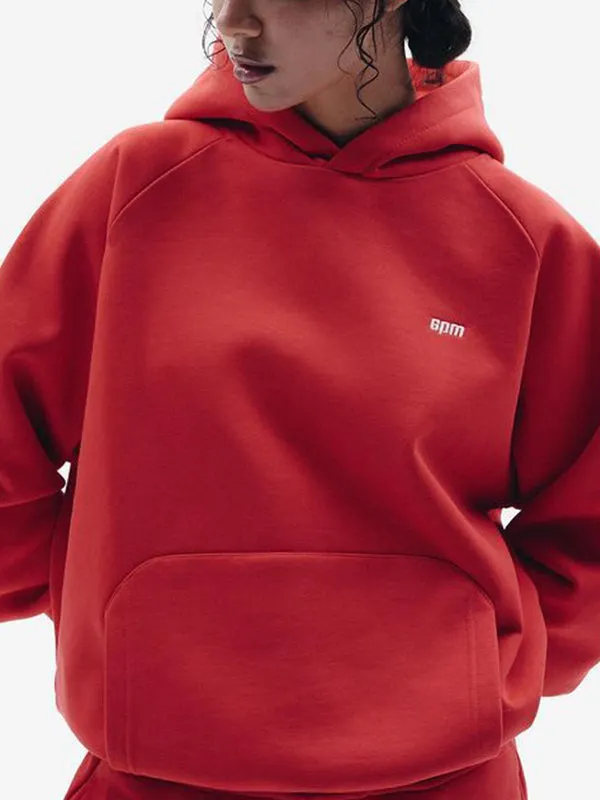Brownm hoodie with solid color design simple letter embroidery and oversized cut