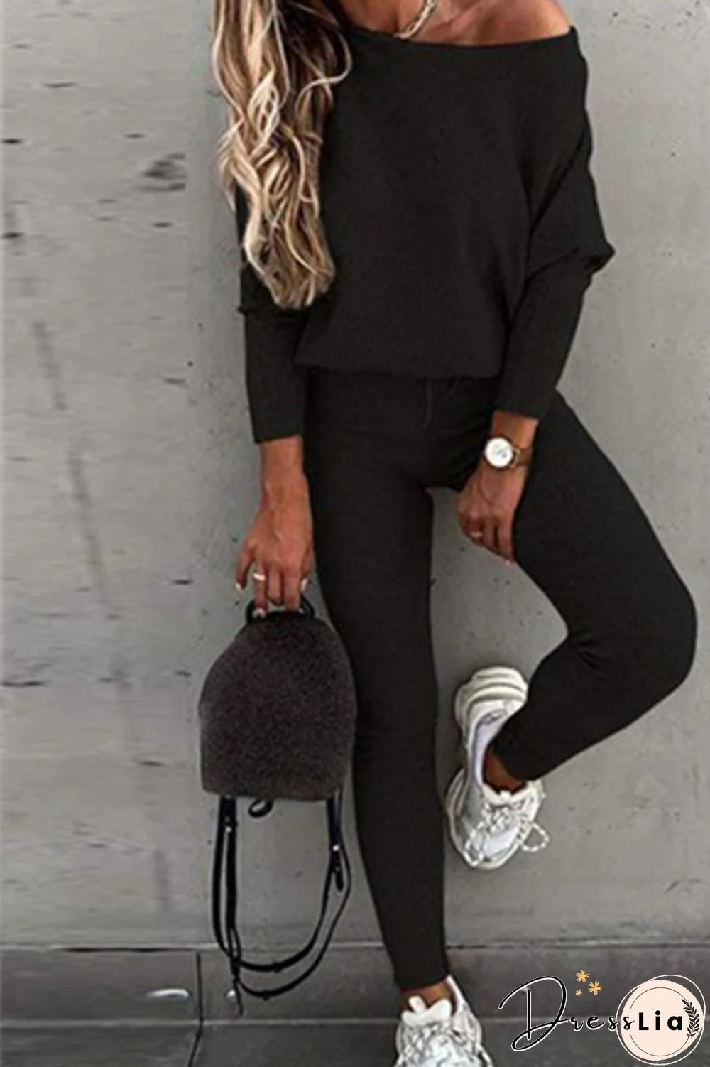 Fashion Casual Solid Patchwork Long Sleeve Two Pieces(7 Colors)