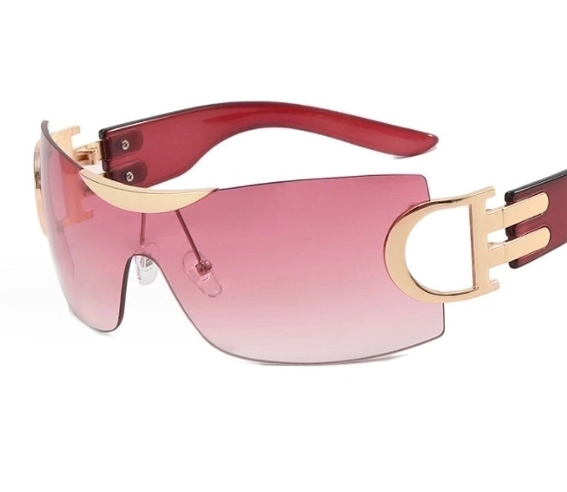 Punk Solid Color Pc Special-Shaped Mirror Frameless Women’s Sunglasses