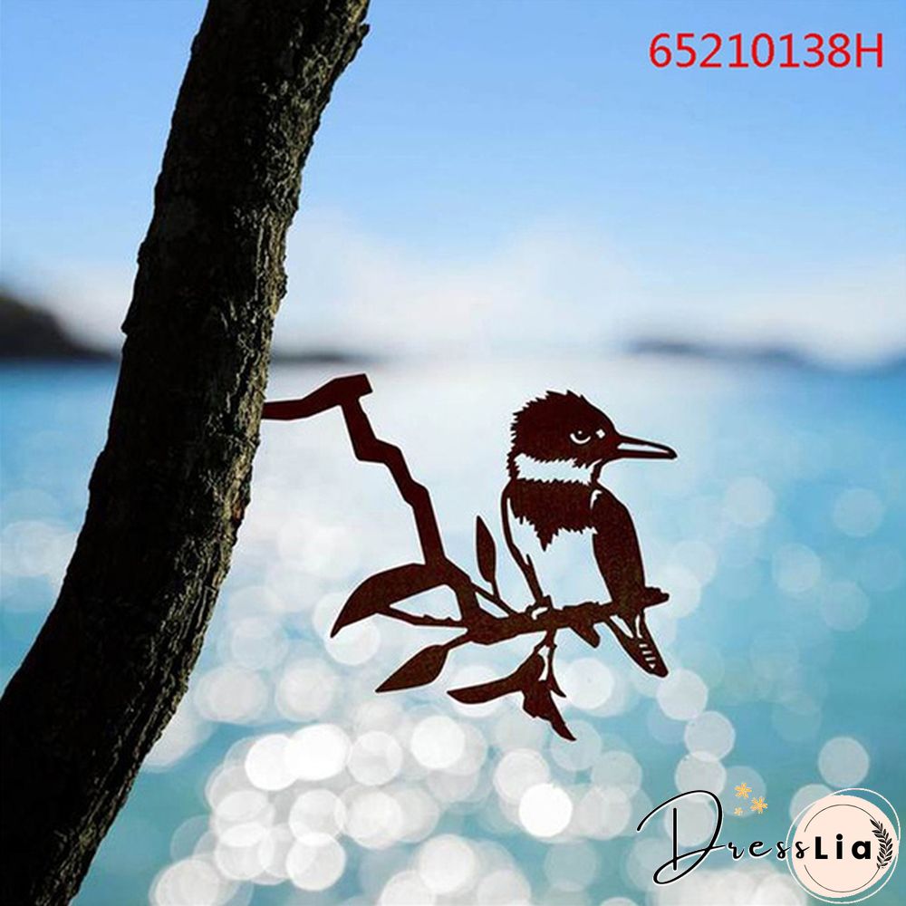 Tree Metal Art Yard Garden Outdoor Branch Gnomes Decoration Sign Rustic Hanging