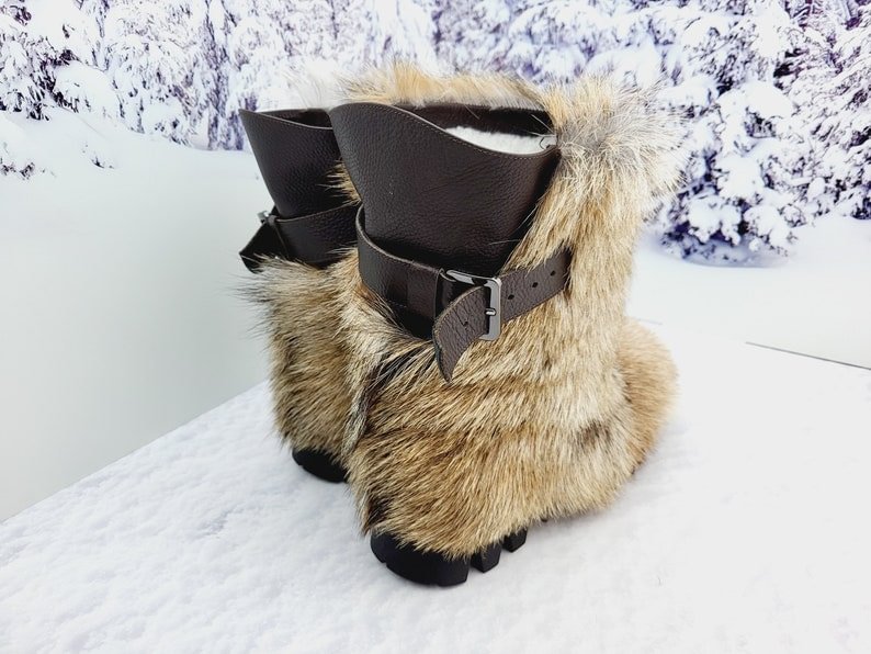 Real goat fur short men winter boots Mukluk Snow Boots